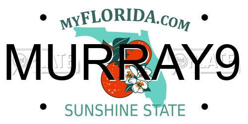 MURRAY9 Florida License Plate