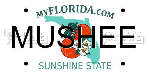 MUSHEE Florida License Plate