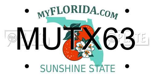 MUTX63 Florida License Plate