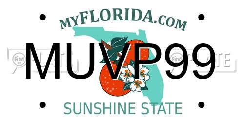 MUVP99 Florida License Plate