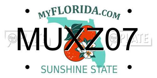 MUXZ07 Florida License Plate