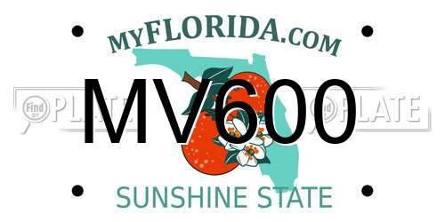 MV600 Florida License Plate