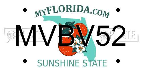 MVBV52 Florida License Plate