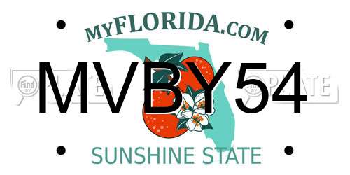 MVBY54 Florida License Plate