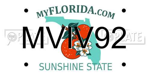 MVIV92 Florida License Plate
