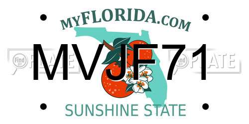 MVJF71 Florida License Plate