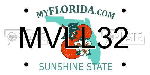 MVLL32 Florida License Plate
