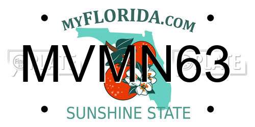 MVMN63 Florida License Plate