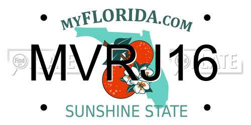 MVRJ16 Florida License Plate