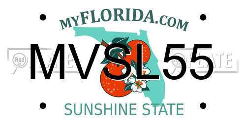 MVSL55 Florida License Plate