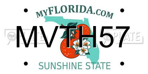 MVTH57 Florida License Plate