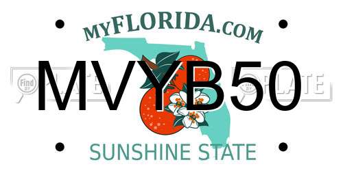 MVYB50 Florida License Plate