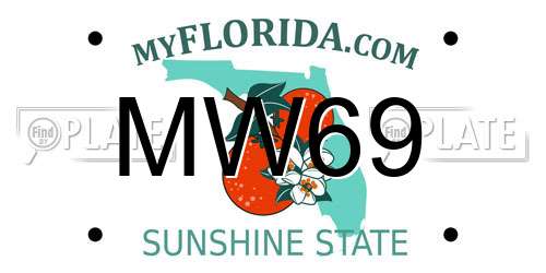 MW69 Florida License Plate