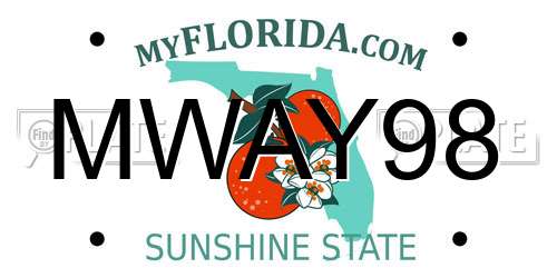 MWAY98 Florida License Plate