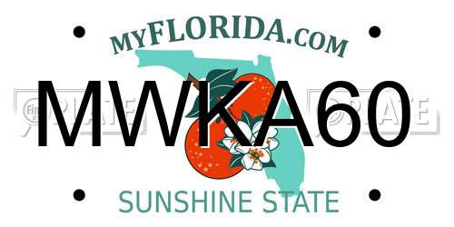 MWKA60 Florida License Plate