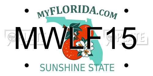 MWLF15 Florida License Plate