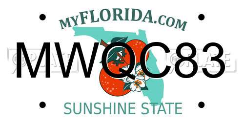 MWQC83 Florida License Plate
