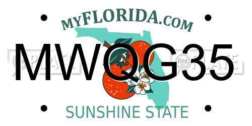 MWQG35 Florida License Plate