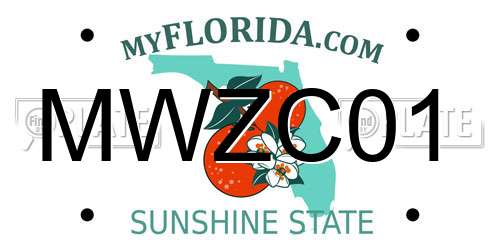 MWZC01 Florida License Plate
