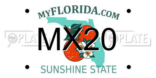 MX20 Florida License Plate