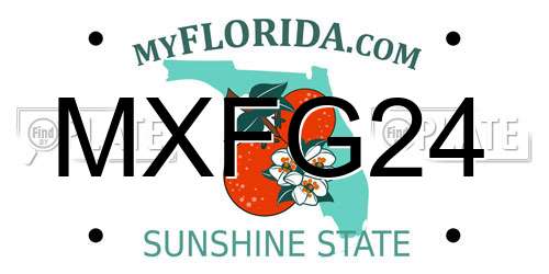 MXFG24 Florida License Plate