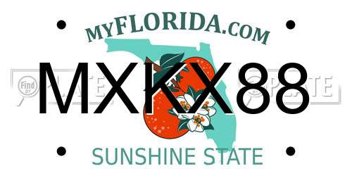 MXKX88 Florida License Plate