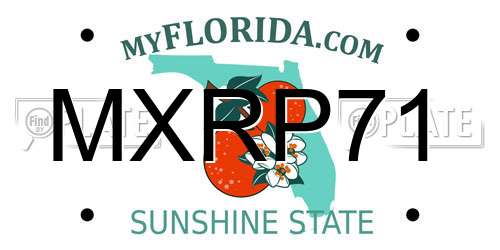 MXRP71 Florida License Plate