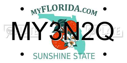 MY3N2Q Florida License Plate