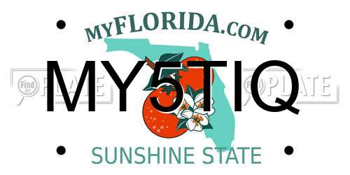 MY5TIQ Florida License Plate
