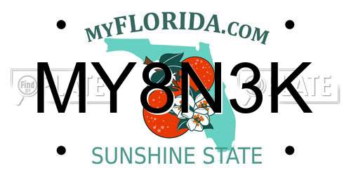 MY8N3K Florida License Plate