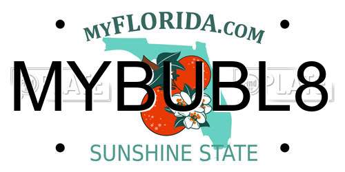 MYBUBL8 Florida License Plate