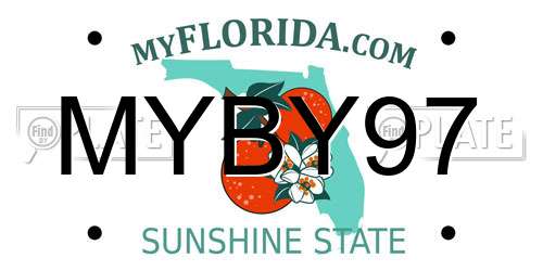 MYBY97 Florida License Plate