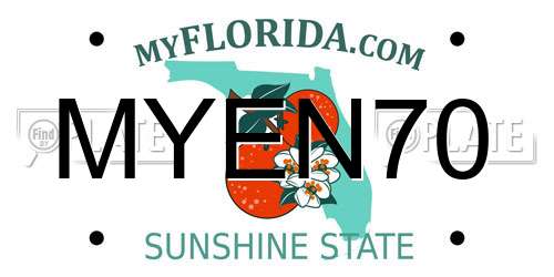 MYEN70 Florida License Plate