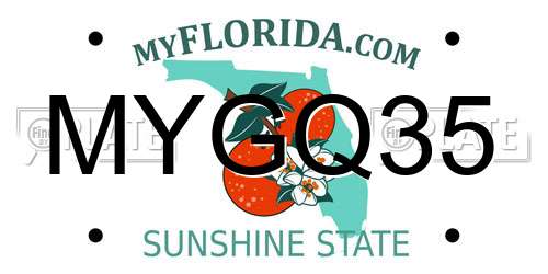 MYGQ35 Florida License Plate