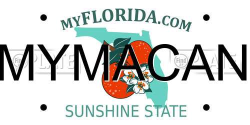 MYMACAN Florida License Plate