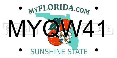 MYQW41 Florida License Plate