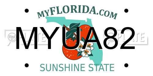 MYUA82 Florida License Plate