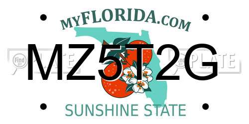 MZ5T2G Florida License Plate
