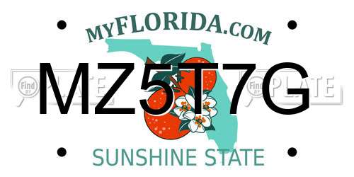 MZ5T7G Florida License Plate