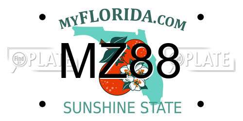 MZ88 Florida License Plate
