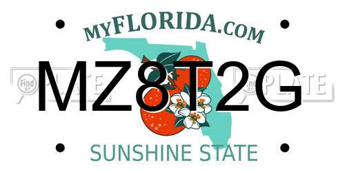 MZ8T2G Florida License Plate