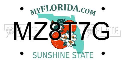 MZ8T7G Florida License Plate
