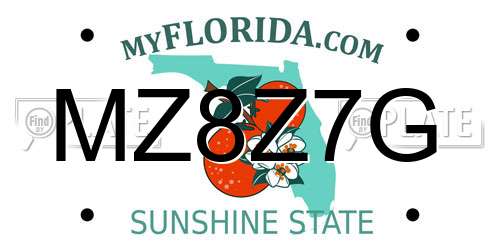 MZ8Z7G Florida License Plate