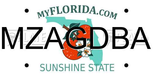 MZAGDBA Florida License Plate