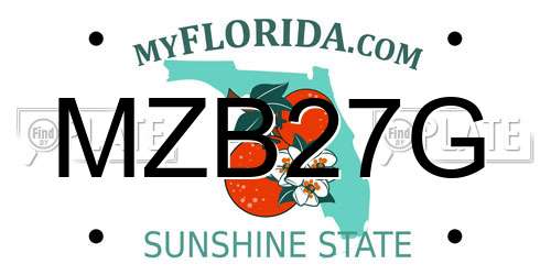 MZB27G Florida License Plate