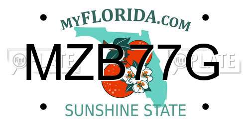 MZB77G Florida License Plate
