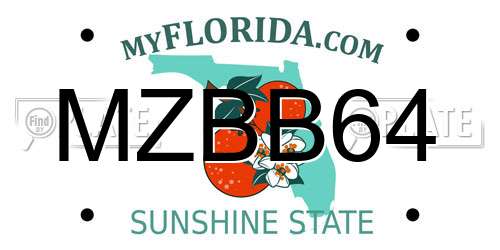 MZBB64 Florida License Plate