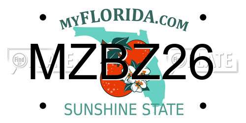 MZBZ26 Florida License Plate
