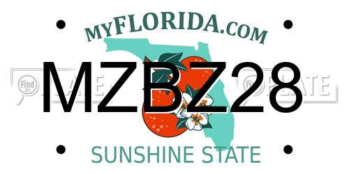 MZBZ28 Florida License Plate