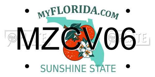MZCV06 Florida License Plate
